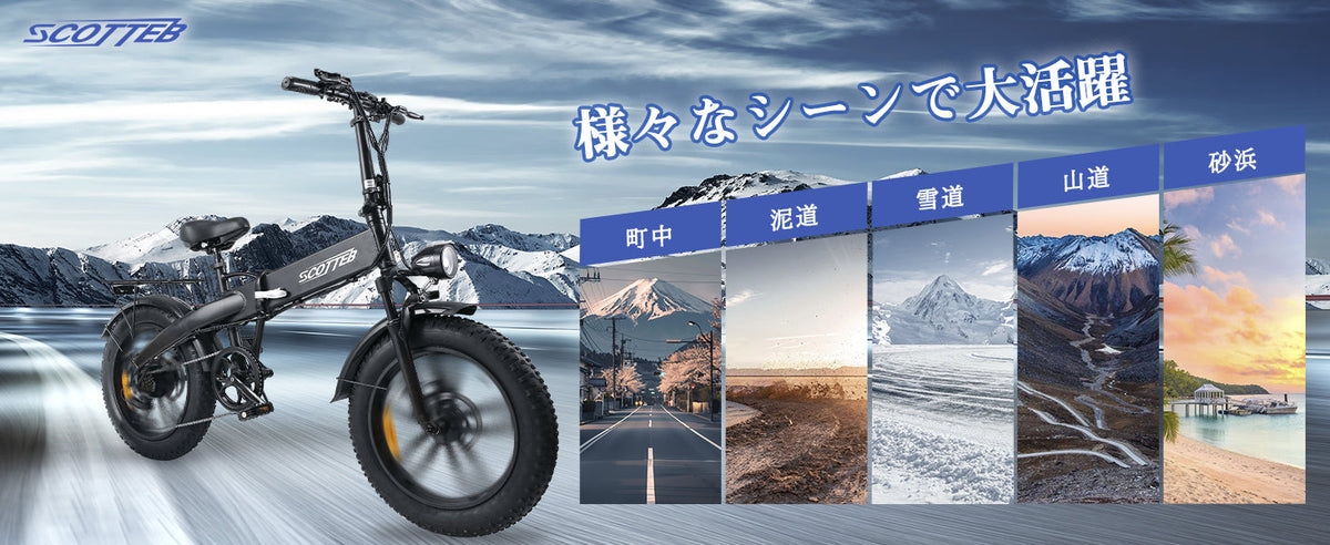 20インチ電動アシスト折りたたみ自転車の実使用シーン（通勤・旅行・収納例）